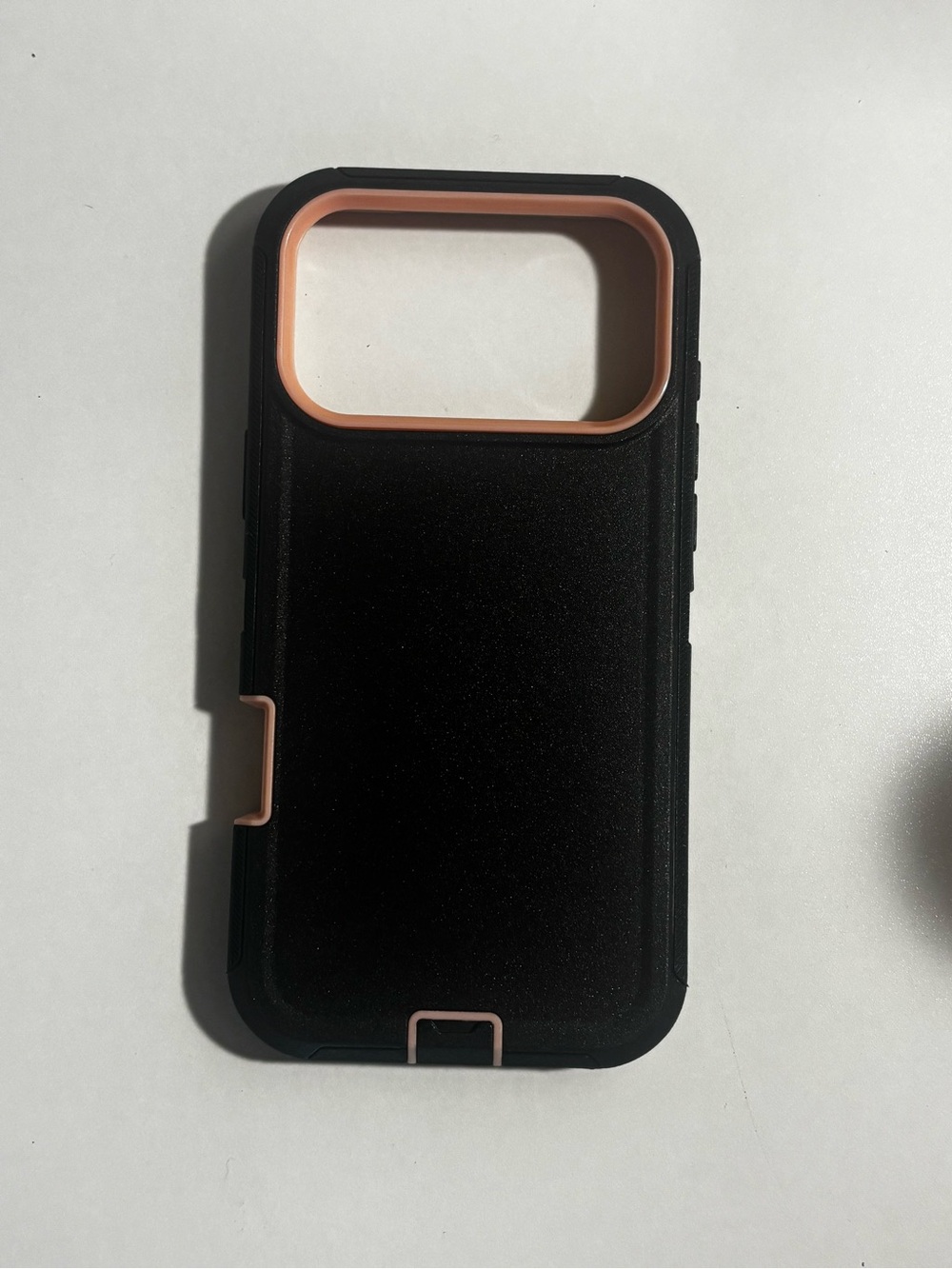 Black and Peach Dual-Layer Phone Case - Protective Shockproof Cover